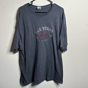 Las Vegas Nevada Short Sleeve T-Shirt Embroidered Design Grey Maroon